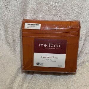 Split King Sheet Set - 5 Piece - Burnt Orange Color